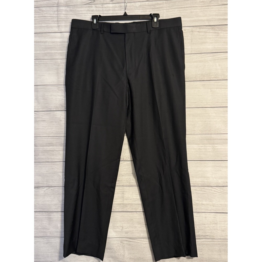 HUGO BOSS Men's Virgin Wool Dress Pants 38x31 Black Suit Trousers